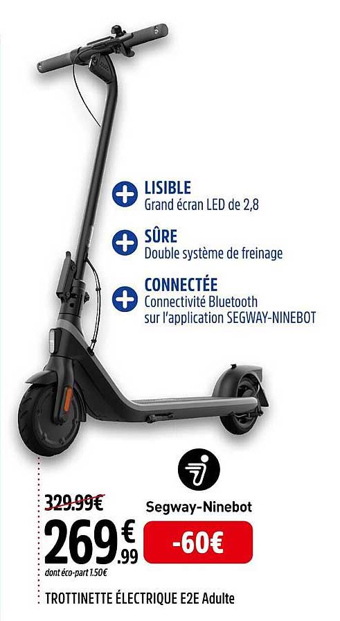 trottinette électrique e2e adulte segway-ninebot