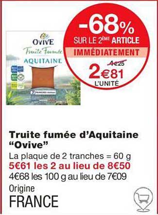 truite fumée d'aquitaine "ovive"