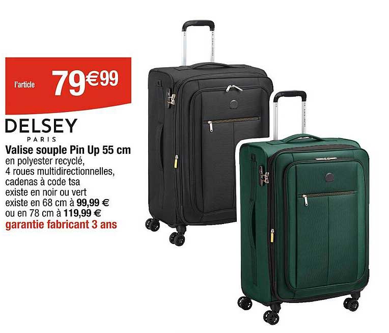 valise souple pin up 55 cm delsey paris