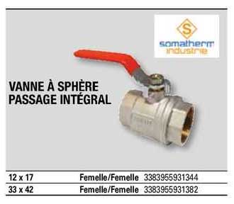 vanne à sphère passage intégral