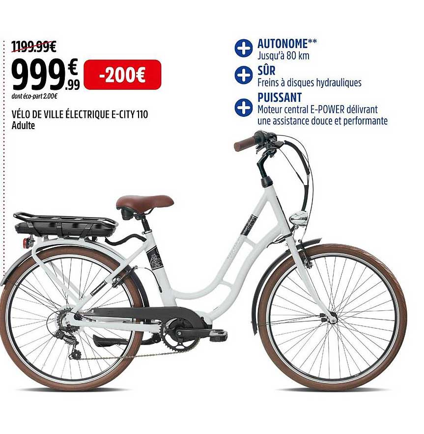 vélo de ville électrique e-city 110 adulte