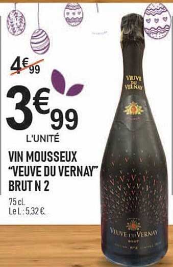 vin mousseux "veuve du vernay" brut n 2