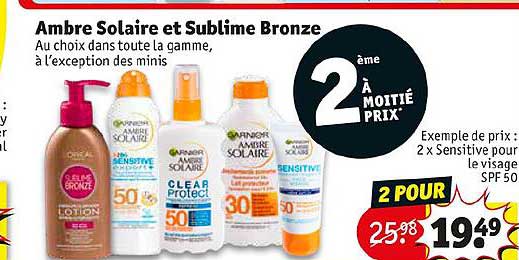 ambre solaire et sublime bronze