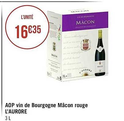 Aop Vin De Bourgogne Mâcon Rouge L'aurore