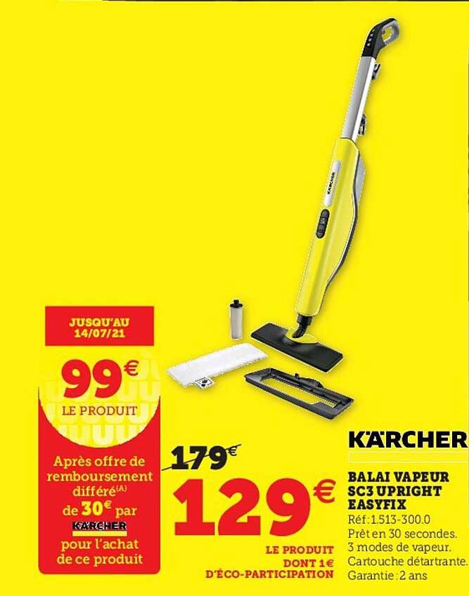 balai vapeur sc3 upright easyfix kärcher