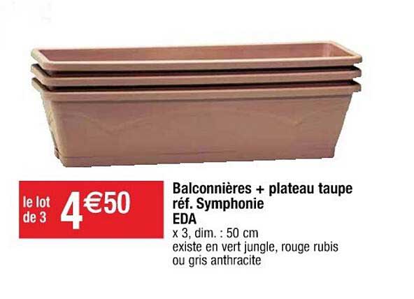 Balconnières + Plateau Taupe Symphonie Eda