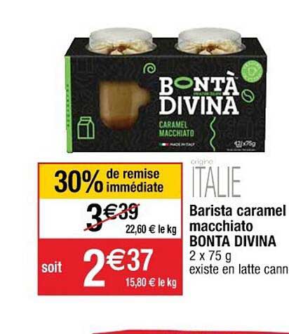 barista caramel macchiato bonta divina
