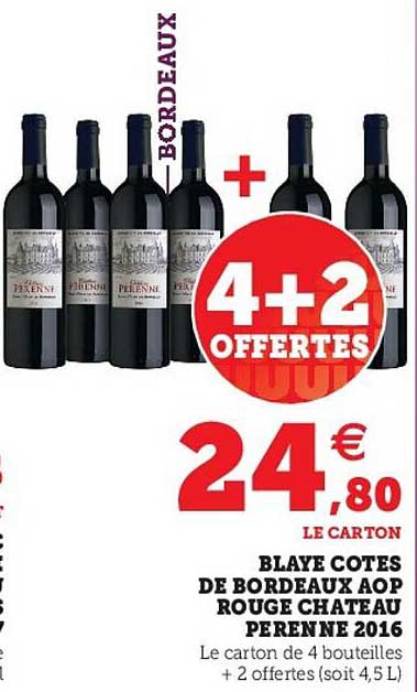 blaye côtes de bordeaux aop rouge château pérenne 2016