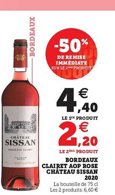 bordeaux clairet aop rose château sissan 2020