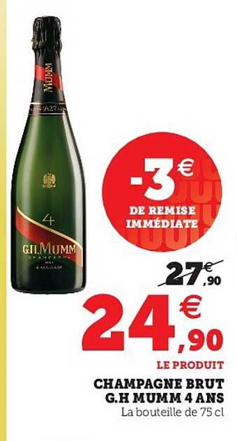 champagne brut g.h. mumm 4 ans