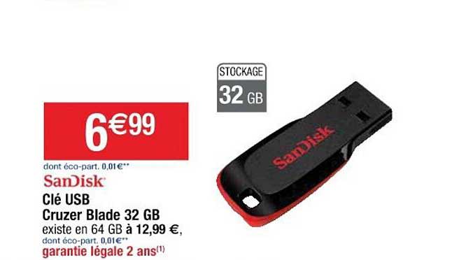 clé usb cruzer blade 32 gb sandisk