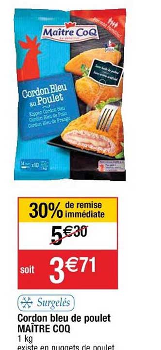 cordon bleu de poulet maître coq