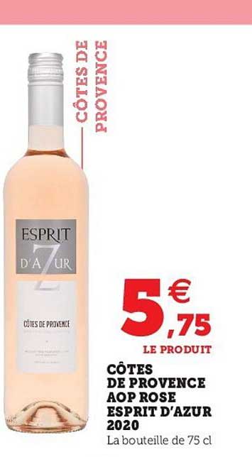 côtes de provence aop rose esprit d'azur 2020