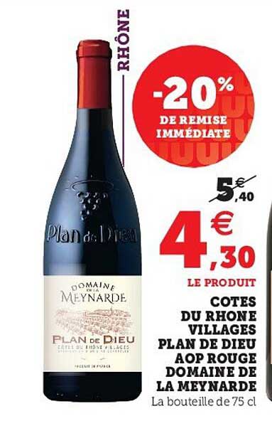 côtes du rhône villages plan de dieu aop rouge domaine de la meynarde