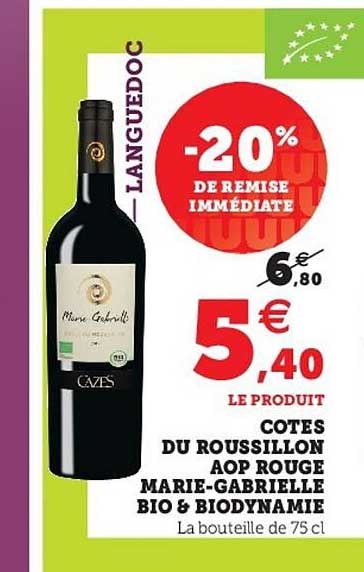 Côtes Du Roussillon Aop Rouge Marie-gabrielle Bio & Biodynamie