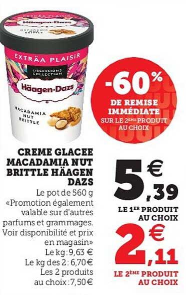 crème glacée macadamia nut brittle häagen dazs