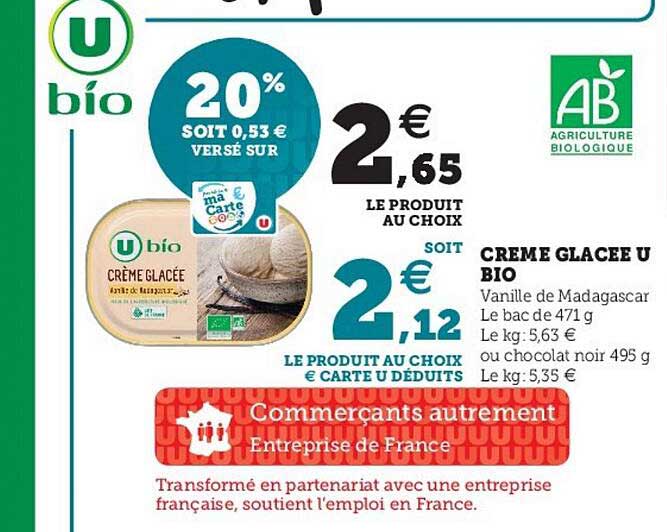 Crème Glacée U Bio
