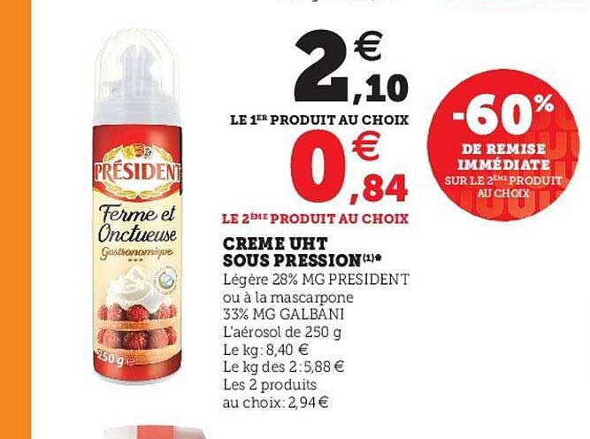 crème uht sous pression