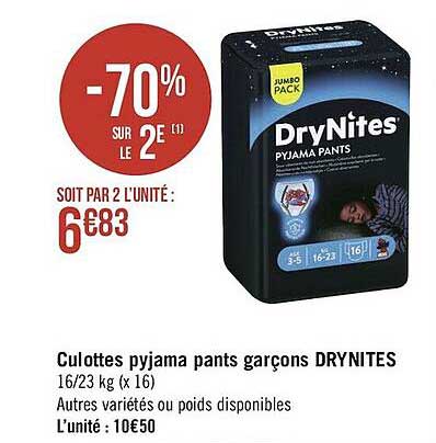culottes pyjama pants garçons drynites