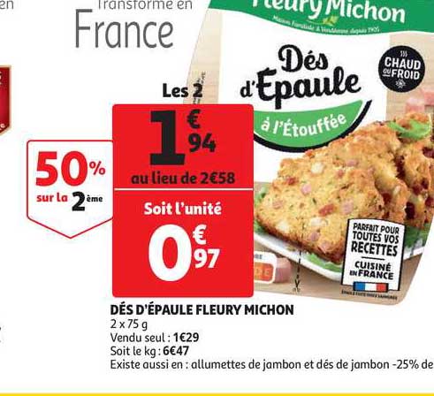 dés d'épaule fleury michon