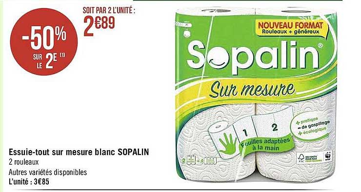 Essuie-tout Sur Mesure Blanc Sopalin
