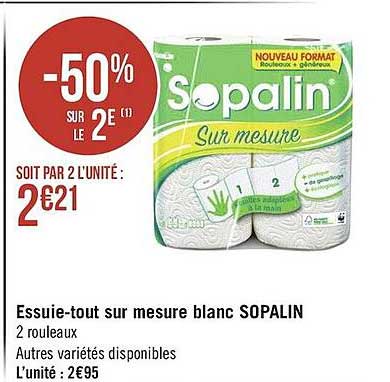 essuie-tout sur mesure blanc sopalin