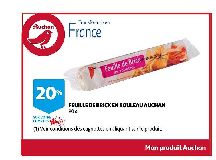 feuille de brick en rouleau auchan