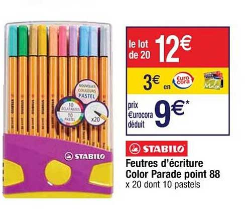 feutres d'écriture color parade point 88 stabilo