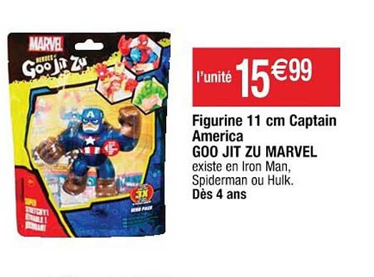Figurine 11 Cm Captain America Goo Jit Zu Marvel