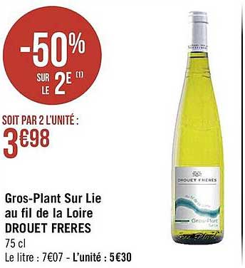 Gros-Plant Sur Lie Au Fil de La Loire Drouet Freres