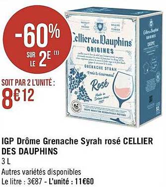 igp drôme grenache syrah rosé cellier des dauphins