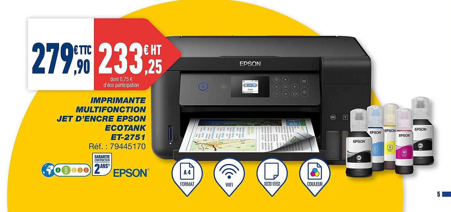 imprimante multifonction jet d'encre epson ecotank et-2751