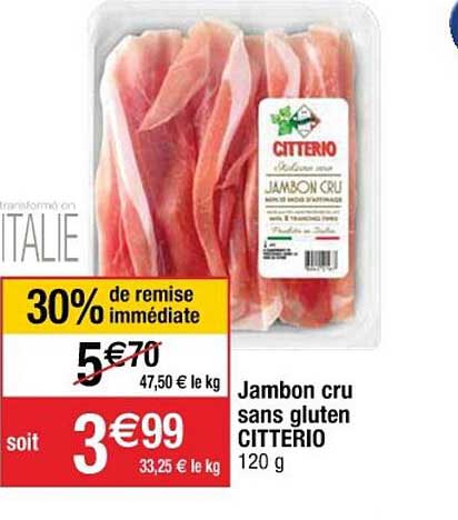 Jambon Cru Sans Gluten Citterio