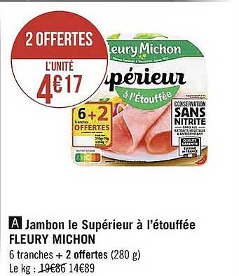 jambon le supérieur à l'étouffée fleury michon