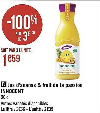 jus d'ananas & fruit de la passion innocent