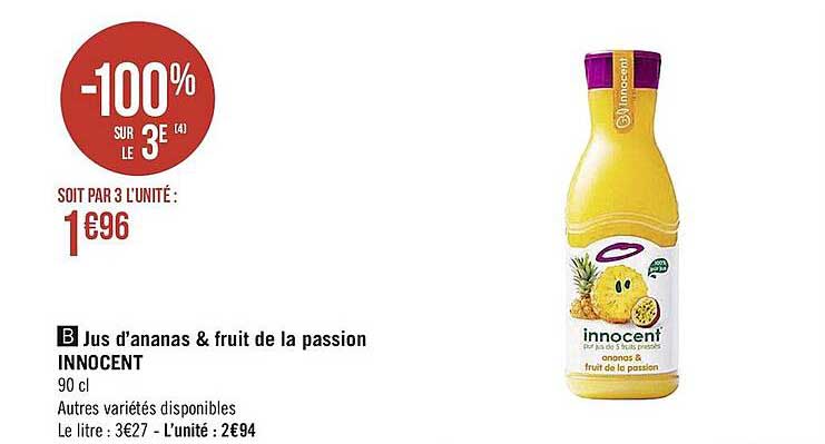 jus d'ananas & fruit de la passion innocent