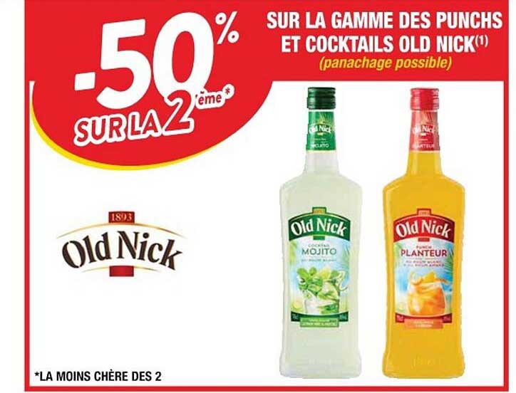 la gamme des punchs et cocktails old nick