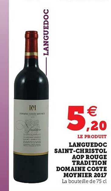 languedoc saint-christol aop rouge tradition domaine coste moynier 2017