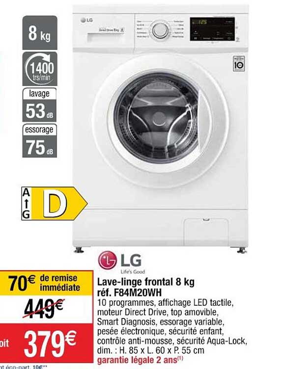 Lave-linge Frontal 8 Kg Lg