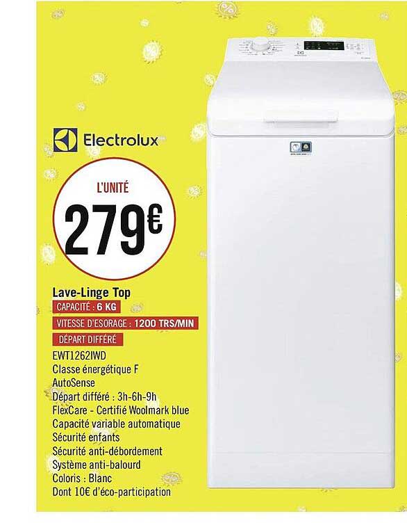 lave-linge top electrolux