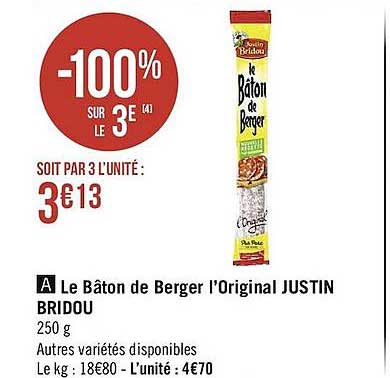 le bâton de berger l'original justin bridou