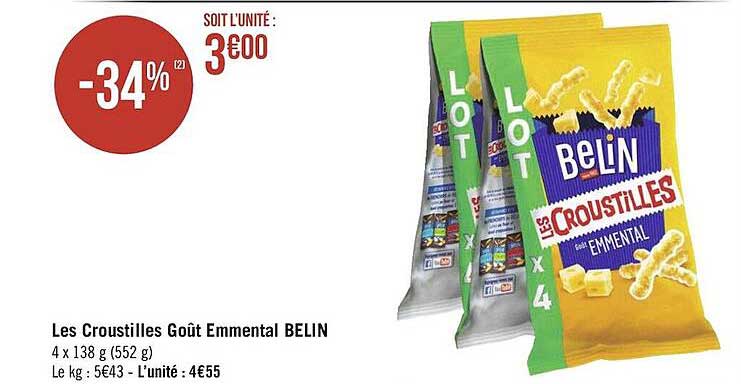 Les Croustilles Goût Emmental Belin