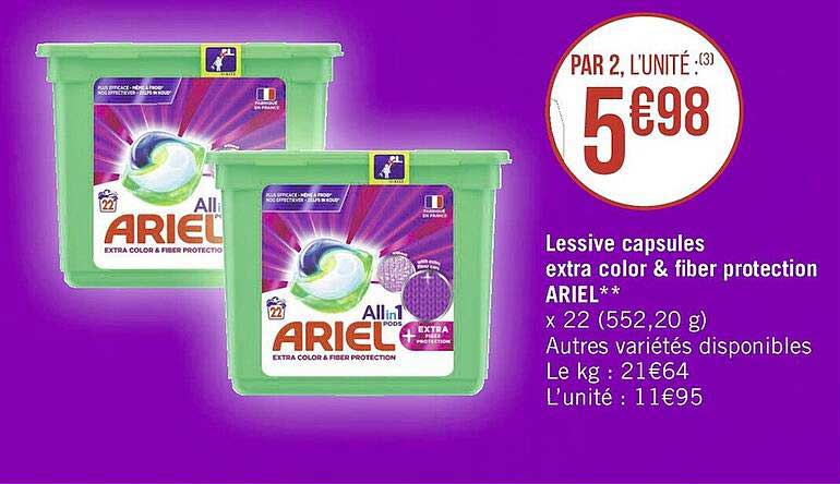 lessive capsules extra color &  fiber protection ariel