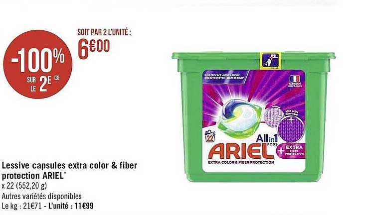lessive capsules extra color & fiber protection ariel