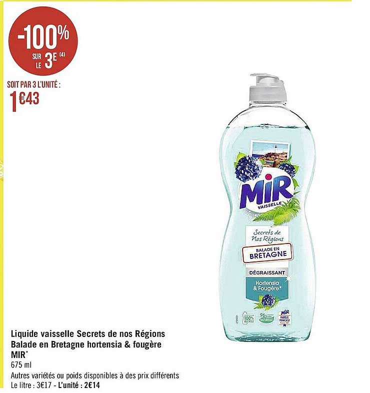 liquide vaisselle secrets de nos régions balade en bretagne hortensia & fougère mir