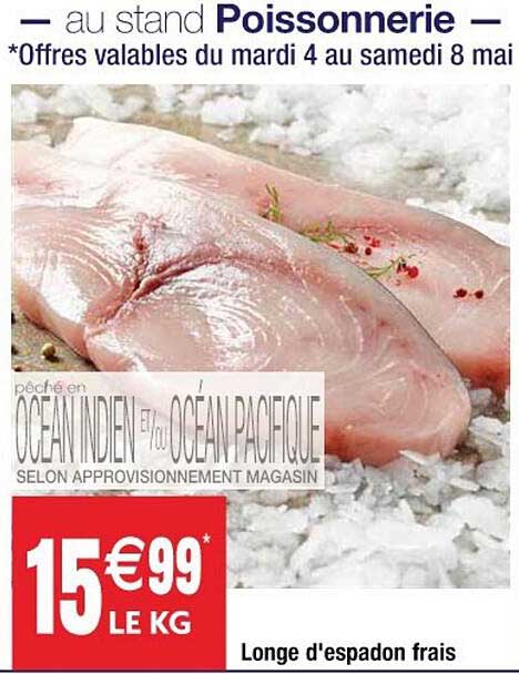 longe d'espadon frais
