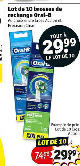 lot de 10 brosses de rechange oral-b