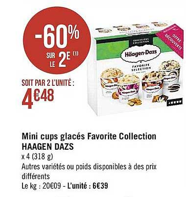 Mini Cups Glaces Favorite Collection Haagen Dazs