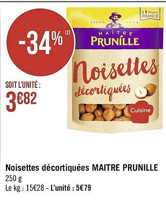 noisettes décortiquées maître prunille
