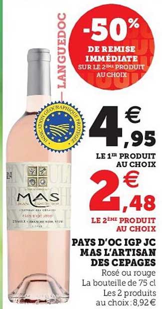 pays d'oc igp jc mas l'artisan des cepages